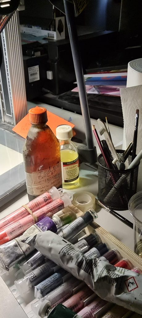 Shot of studio - paints