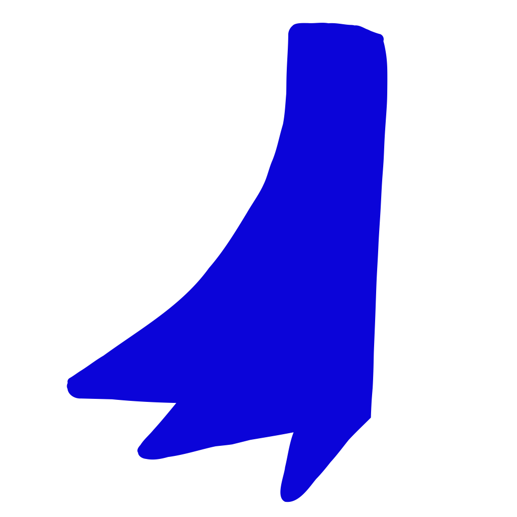 Blue digital drawing, three-legged structure like bottom or tree bark