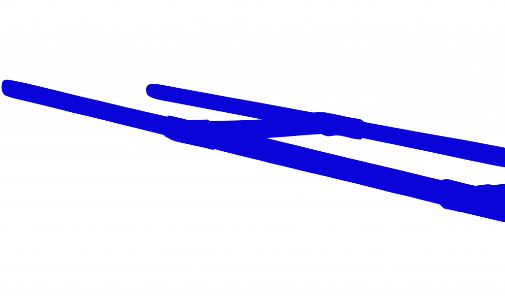 Blue digital drawing, close-up poles laid horizontally