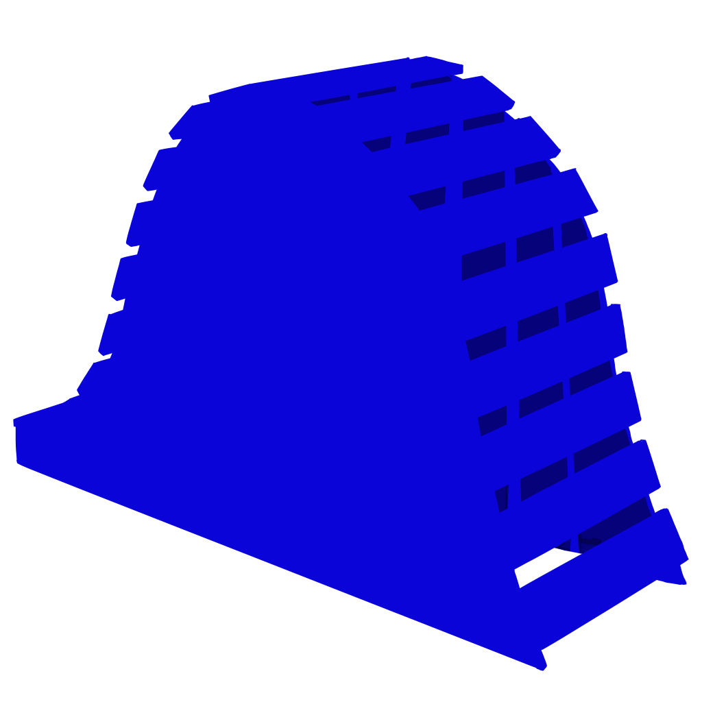 Blue digital drawing, hill-shaped structure