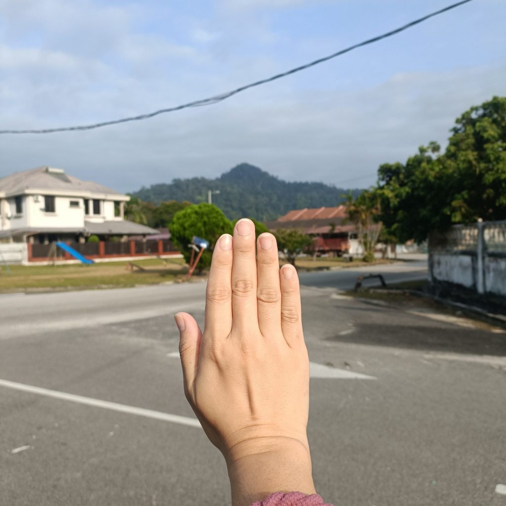 my hand and the hill