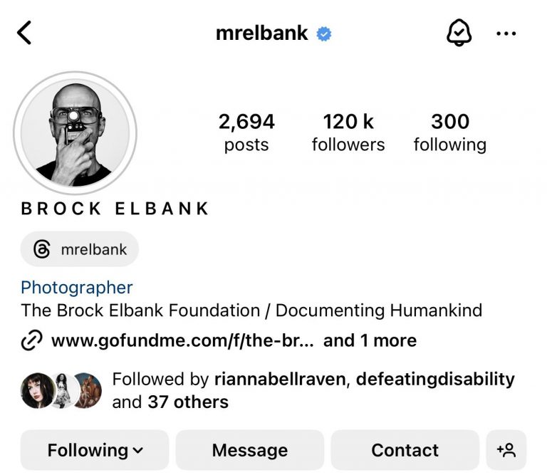 Brock Elbank's Instagram Page